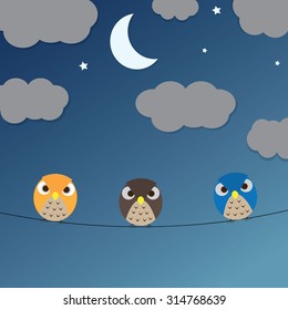 Cute Owls Owlet Character Wearing Medical Stock Vector (royalty Free 