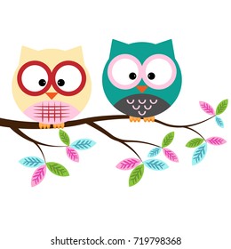owls on a branch