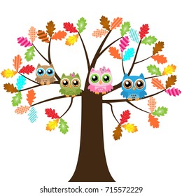 Owls on a tree