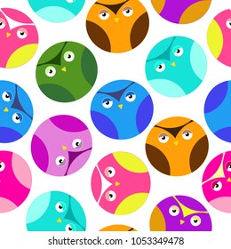 Owls pattern colorful