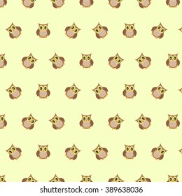 Owls. Pattern. Seamless vector illustration. Swatch inside.