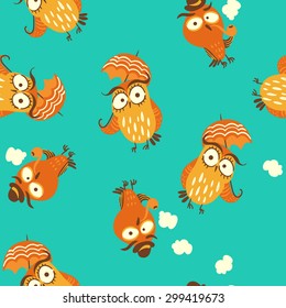 owls. seamless pattern