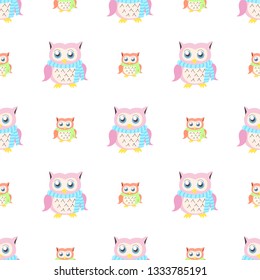 Owls seamless pattern.  Vector illustration EPS10