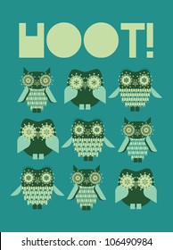 owls template vector/illustration