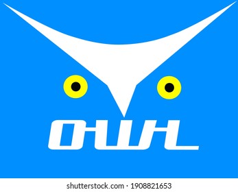 owls are unique birds having eyes on the front. white white symbolizes clean, cool blue and yellow eyes symbolizes sharpness