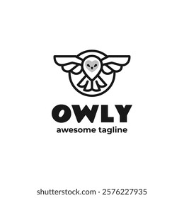 Owly Line Art Logo Template