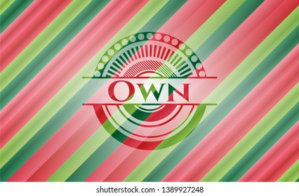 Own christmas badge background. Vector Illustration. Detailed.