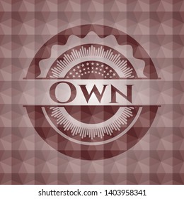 Own red geometric pattern emblem. Seamless.