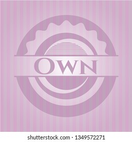 Own retro style pink emblem