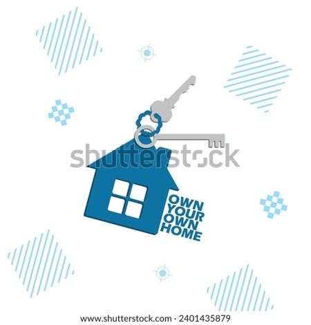 Own Your Own Home Day event banner. House keys with a house-shaped key chain, with bold text on white background to celebrate on January 21