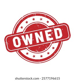 Owned round stamp icon grunge distressed style