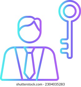 Owner Business people icon with blue duotone style. business, service, key, strategy, market, finance, employee. Vector illustration