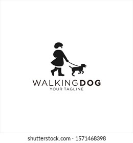 Owner and Dog Logo Design Template