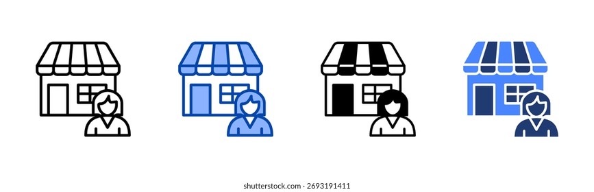 Owner icon set multiple style collection
