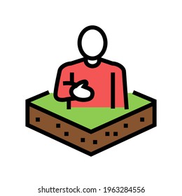 vector de icono de color de la tierra del propietario. signo de tierra del propietario. ilustración de símbolo aislado