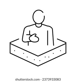 owner land line icon vector. owner land sign. isolated contour symbol black illustration