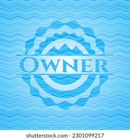 Owner water wave representation emblem. Vector Illustration. Detailed. 