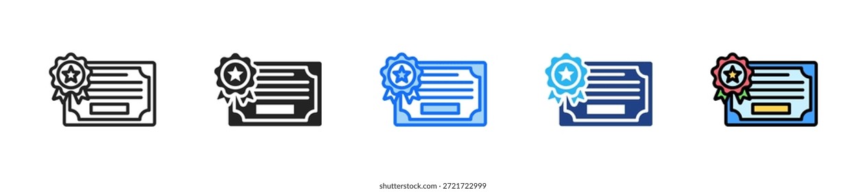 Conjunto de iconos de certificado de propiedad Colección de estilo múltiple