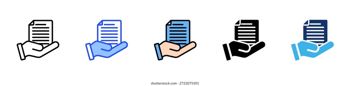 Coleção De Ícones De Documento De Propriedade Com Vários Estilos