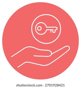 Icono de la mano de la propiedad con editable