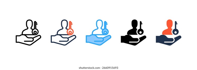 Ownership icon set multiple style collection