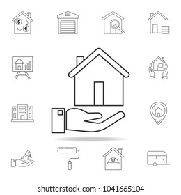Ownership insurance. Real estate icon. Set of sale real estate element icons. Premium quality graphic design. Signs, outline symbols collection icon for websites, web design on white background