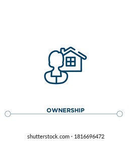 ownership outline vector icon. simple element illustration. ownership outline icon from editable real estate concept. can be used for web and mobile
