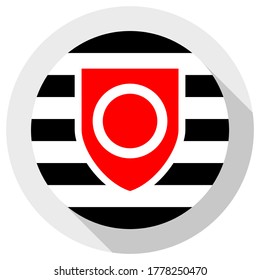 Indicador de orgullo de propiedad, icono de forma redondeada sobre fondo blanco