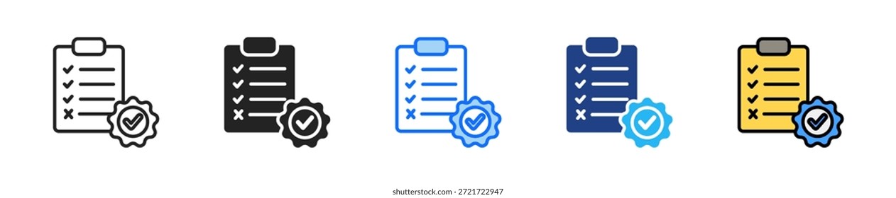 Conjunto de iconos de verificación de propiedad Colección de estilos múltiples