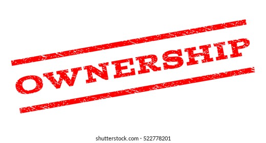 Ownership watermark stamp. Text caption between parallel lines with grunge design style. Rubber seal stamp with unclean texture. Vector red color ink imprint on a white background.