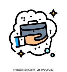 owning business dream color icon vector. owning business dream sign. isolated symbol illustration