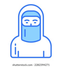 descargar este ícono premium de mujer musulmana usando hijab, vector moderno