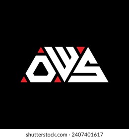 OWS triangle letter logo design with triangle shape. OWS triangle logo design monogram. OWS triangle vector logo template with red color. OWS triangular logo Simple, Elegant, and Luxurious design.