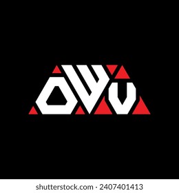 Diseño del logotipo de la letra del triángulo OWV con forma de triángulo. Monograma de diseño del logotipo del triángulo OWV. Plantilla de logotipo vectorial del triángulo OWV con color rojo. Logo triangular OWV Diseño sencillo, elegante y lujoso.
