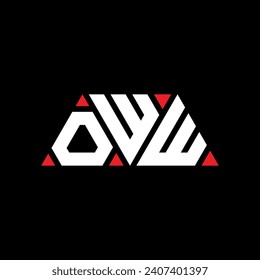 OWW Dreieck-Buchstaben Logo-Design mit Dreieck-Form. OWW Dreieck Logo Design Monogramm. EIW Dreieck-Vektorlogo-Vorlage mit roter Farbe. OWW dreieckiges Logo Einfach, elegant und luxuriös.
