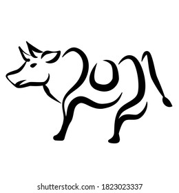 Tipografía Ox 2021. Ilustración vectorial.