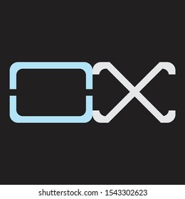 OX Abstrac logo vector Monogram isolated on black background