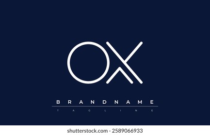 OX Abstract letter logo. This logo icon incorporate with abstract shape in the creative way