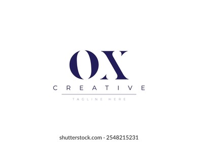 OX abstract minimalist letters Logo Monogram. It is a minimalist logo, this logo is made by combining two letters