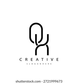 Design de logotipo de monografia abstrata OX. Este logotipo foi criado com uma combinação de duas letras O e X