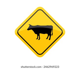 Ox area sign vector illustration. Cow, background, animal, area, new year, celebration, zodiac, holiday, character, greeting, danger, red, caution. Can use for infographic, banner, poster, web design