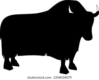 Ox Black Silhouette Vector Illustration