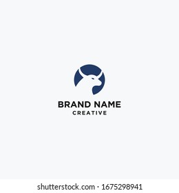 Ox bull logo vector design template .