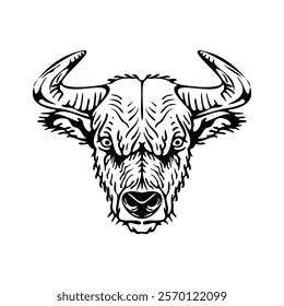 Ox, Bull Sketch Vector - Line Art Illustration for Rustic, Cultural, and Creative Design Projects