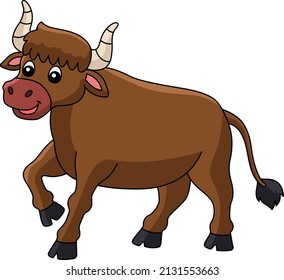 Ox Cartoon Colored Clipart Illustration