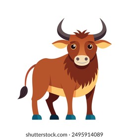  Ox Cartoon Colored Clipart Illustration Vector 