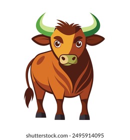  Ox Cartoon Colored Clipart Illustration Vector 