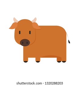 Ox cartoon vector. character design. wallpaper.