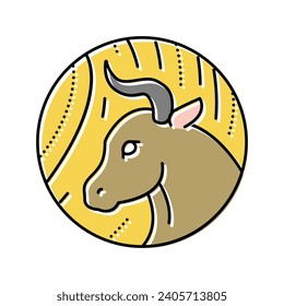 ox chinese horoscope animal color icon vector. ox chinese horoscope animal sign. isolated symbol illustration