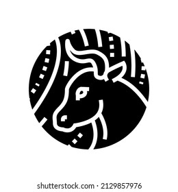 ox chinese horoscope animal glyph icon vector. ox chinese horoscope animal sign. isolated contour symbol black illustration